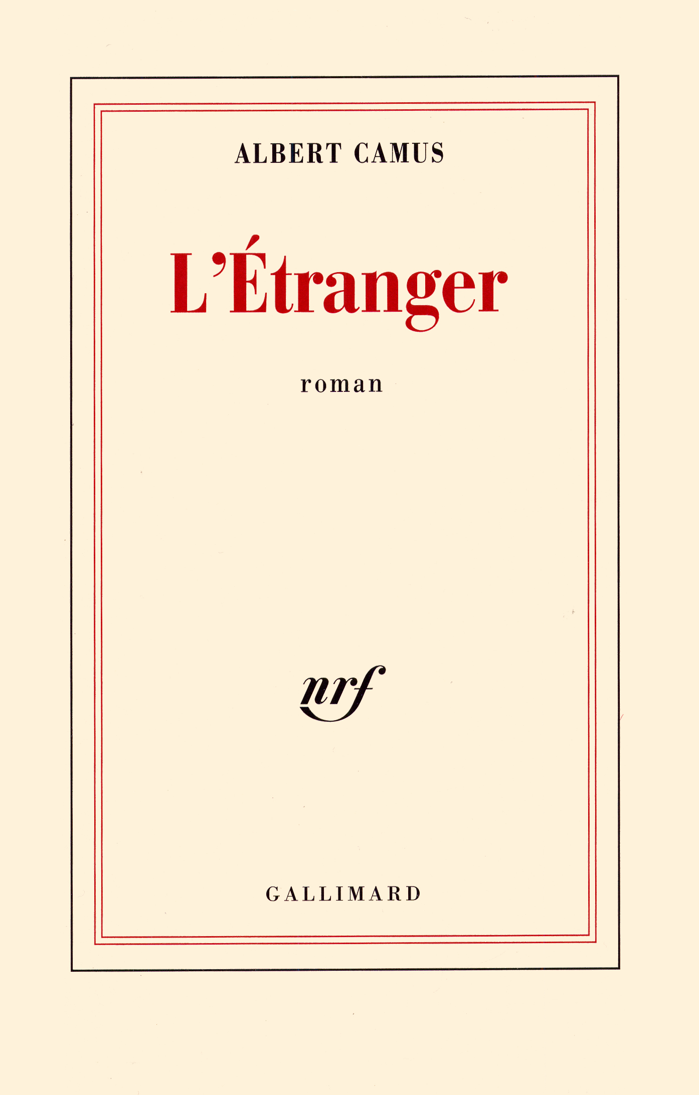 Couverture — L’Étranger (Albert Camus)
