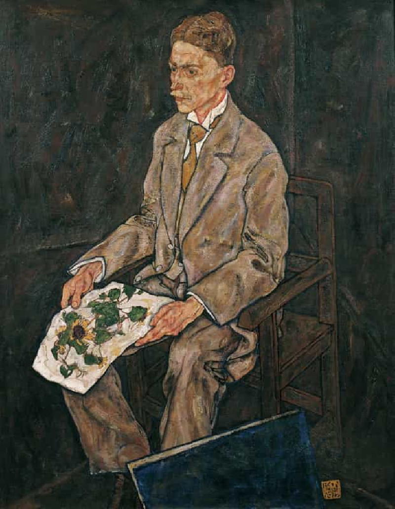 Egon Schiele — Self-Portrait with Physalis